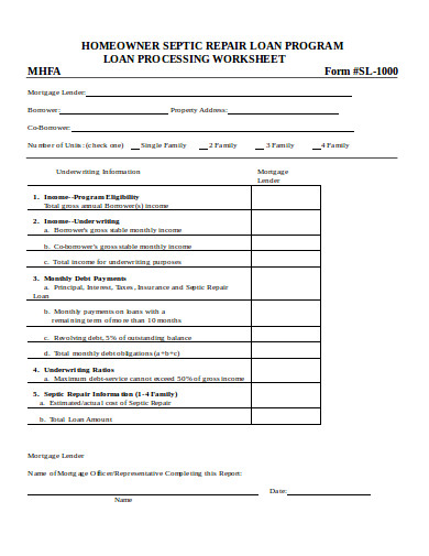 9+ Loan Worksheet Templates in PDF | DOC | Free & Premium Templates