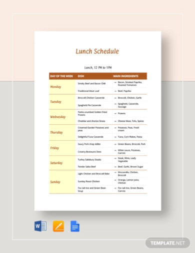 9-lunch-schedule-templates-sample-examples