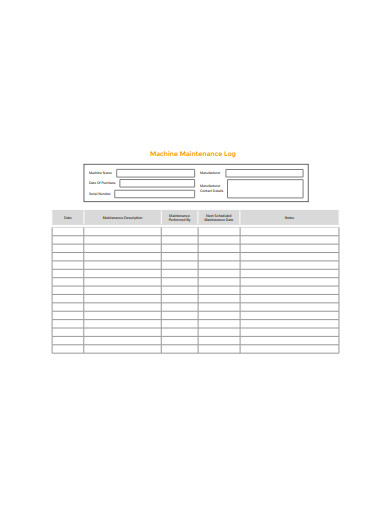 FREE 21+ Maintenance Log Templates in Google Docs | MS Word | Pages | PDF