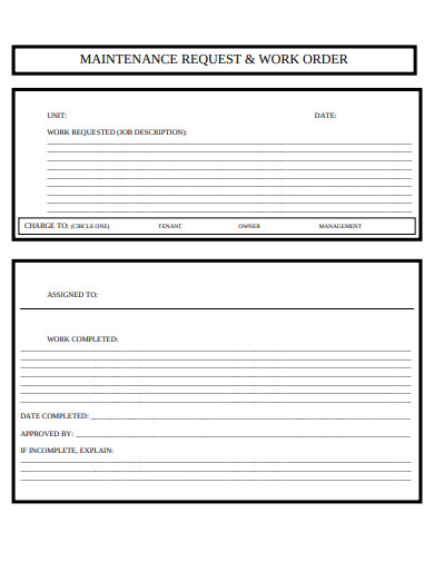 maintenance request and work order template