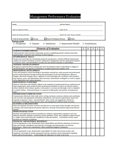 9+ Management Evaluation Templates in PDFt Evaluation Templates - PDF