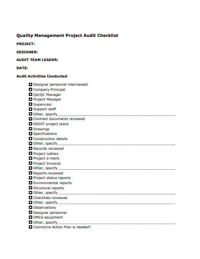 management-project-audit-checklist