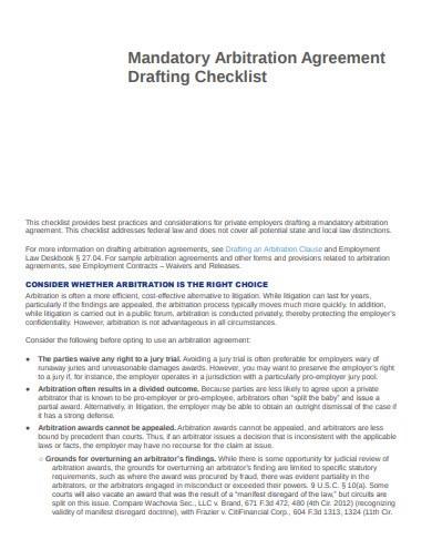 mandatory drafting checklist