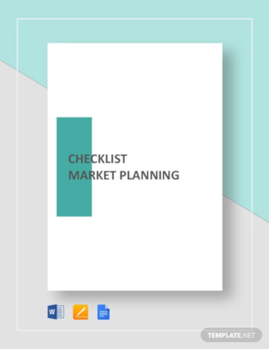 market checklist planning template