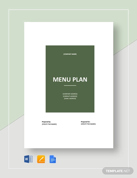 menu plan template