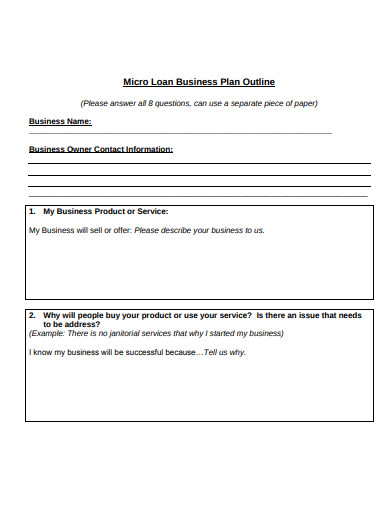 loan business plan template