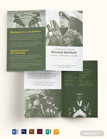 military-eulogy-funeral-bi-fold-brochure