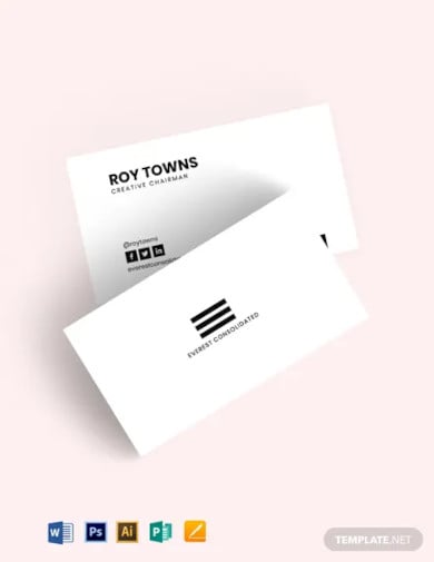 minimal black white business card template