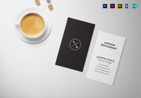 minimal black and white business card mock up