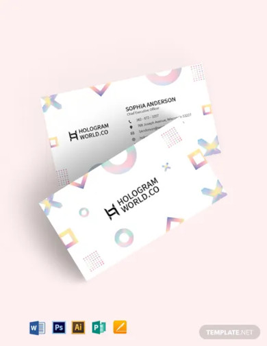 minimal holographic business card template