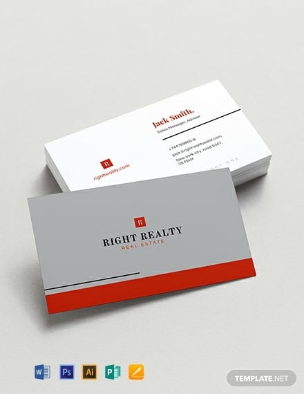 minimal real estate business card template 440x570