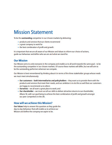 26+ Mission Statement Templates in Google Docs | Word | Pages | PDF