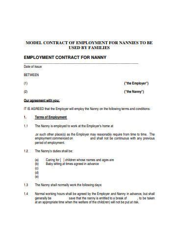 model-employment-contract-for-nanny