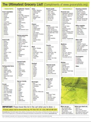 12+ Grocery Checklist Templates - Google Docs, Word, Pages, PDF