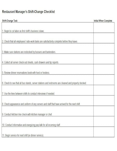 modern shift change checklist template