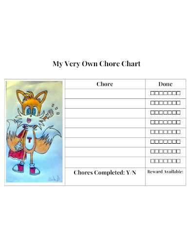 my own chore chart in pdf