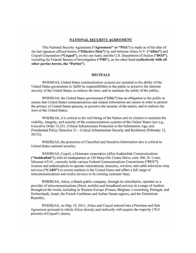 national security agreement template