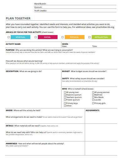 36+ Activity Plan - Sample, Example, Format