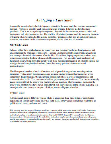 how to analyze a case study