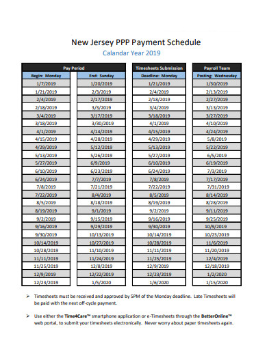 new jersey payment schedule