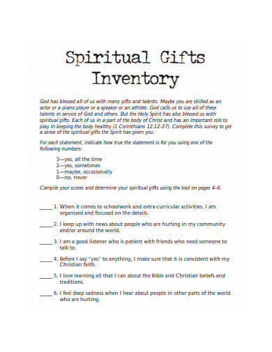 new spiritual gift inventory