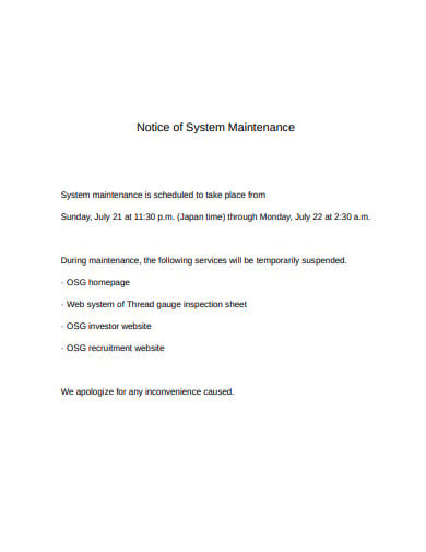 notice-of-system-maintenance-template