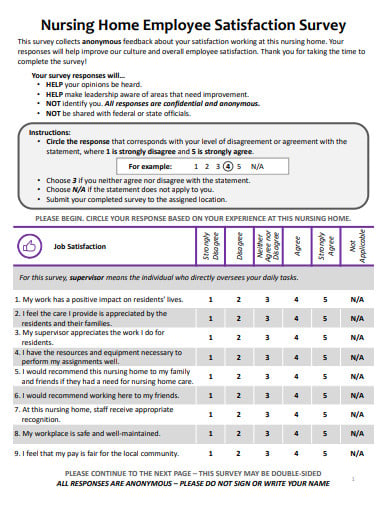 Job nursing satisfaction survey