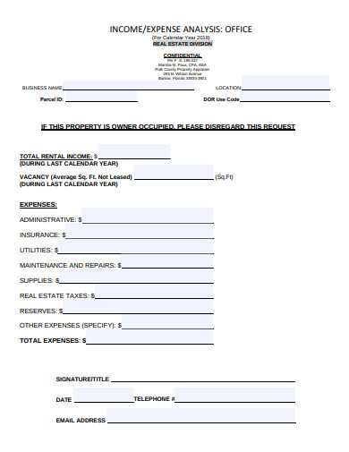 office income and expense analysis