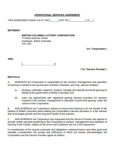 5+ Operational Agreement Templates - PDF