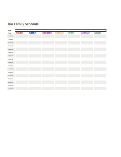free daily family schedule template