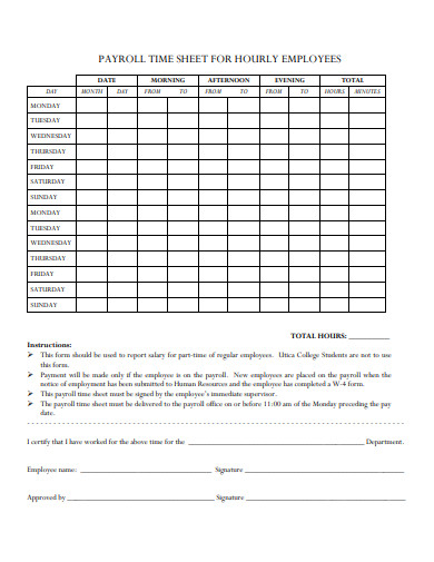 11 Hourly Sheet Templates In PDF