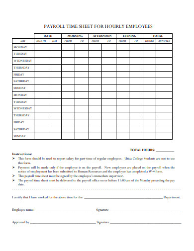 11 Hourly Sheet Templates In PDF