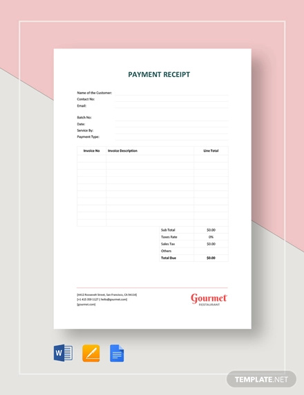 payment receipt template