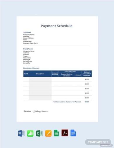 payment schedule template