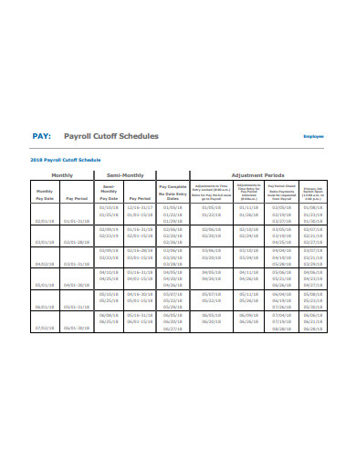 payroll cutoff schedule template