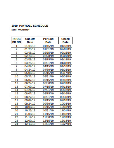 payroll schedule example