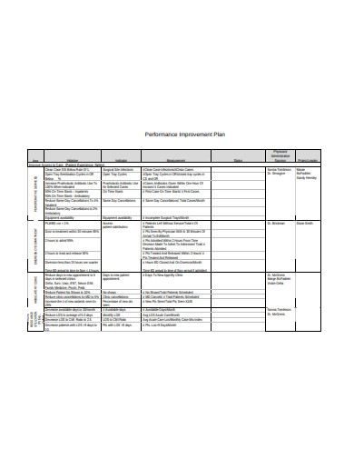 performance improvement and safety plan template