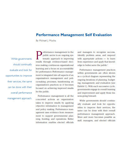 performance management self evaluation in pdf