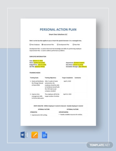 personal-action-plan-template