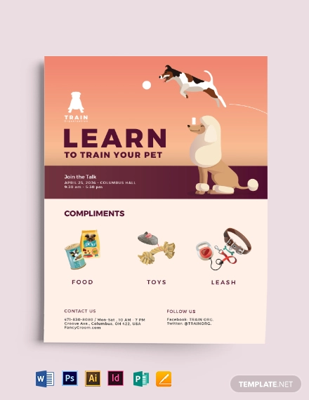 pet training flyer template