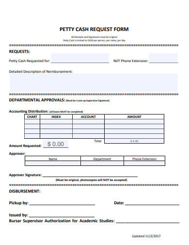 petty cash request form template
