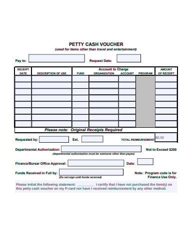 petty cash voucher form template