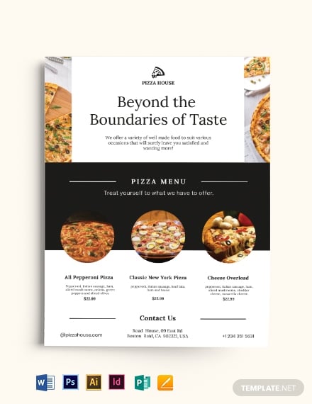 pizza menu flyer flyer template