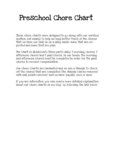 preschool chore chart in pdf