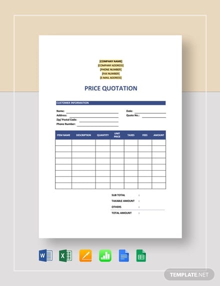 price-quotation-template