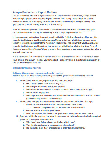 11+ Outline Report Templates in Google Docs | Word | Pages | PDF