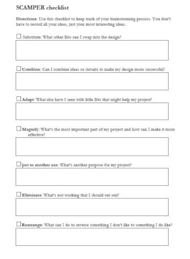printable brainstorming checklist template