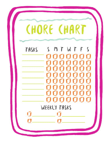 printable chore chart template