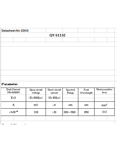 printable datasheet template in xls
