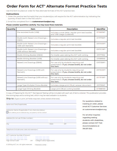 printable order form